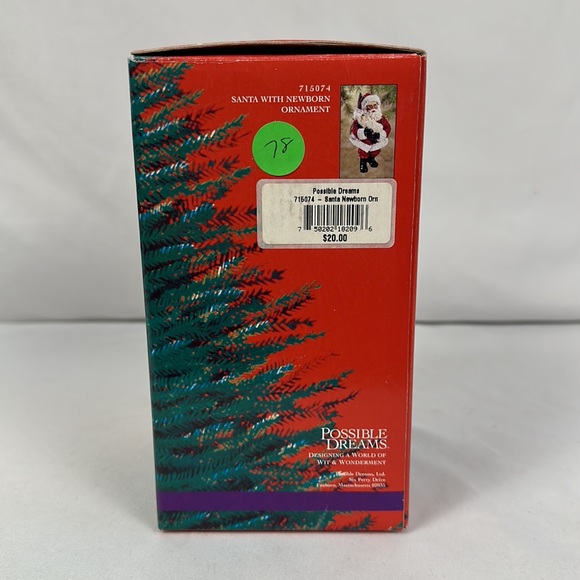 Santa Claus Possible Dreams Newborn Christmas Ornament 2000 clothique decor - Picture 3 of 16